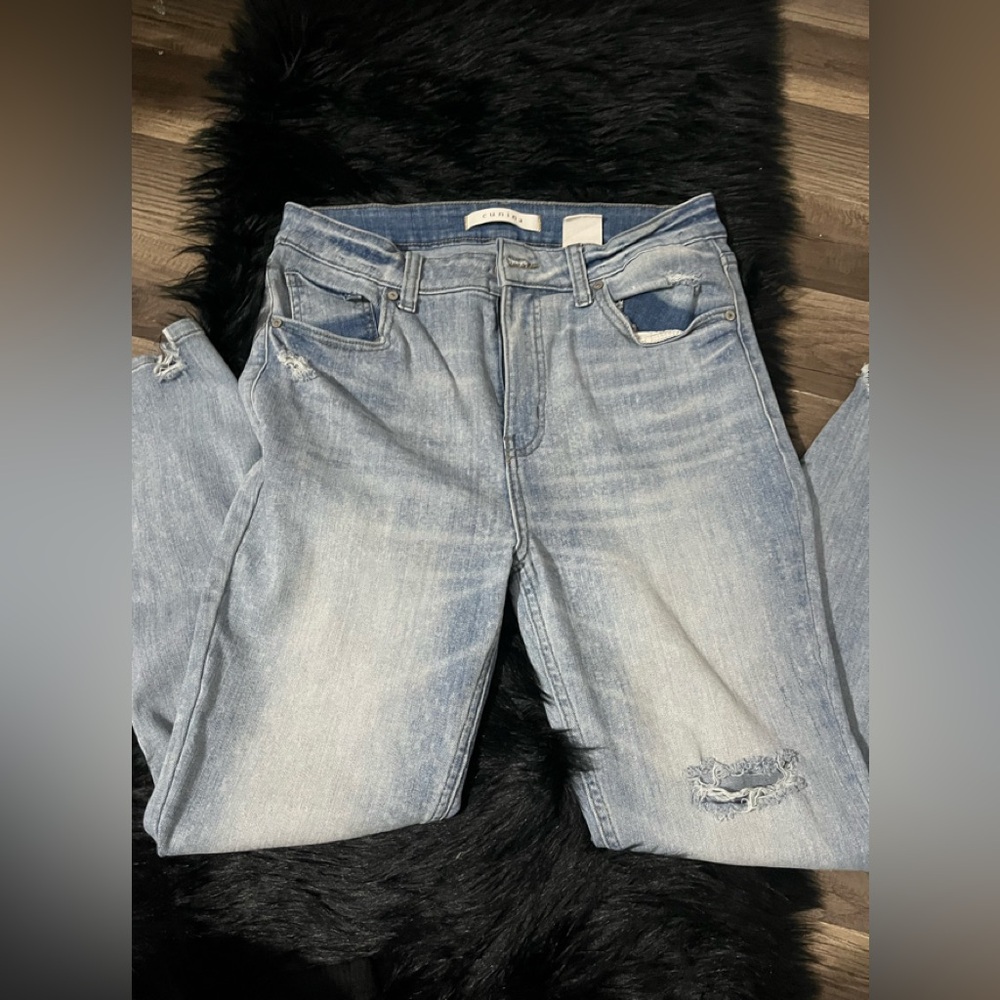 Women's Light Blue Distressed Jeans skinny jeans